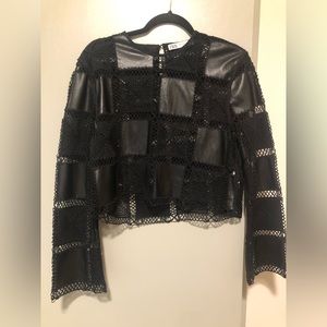 Long sleeved lacy black blouse from Zara! Size large